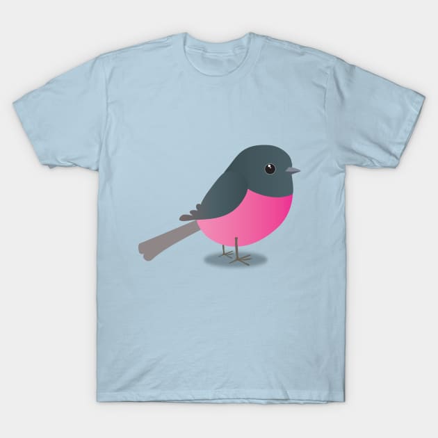 Pink robin digital drawing T-Shirt by Bwiselizzy